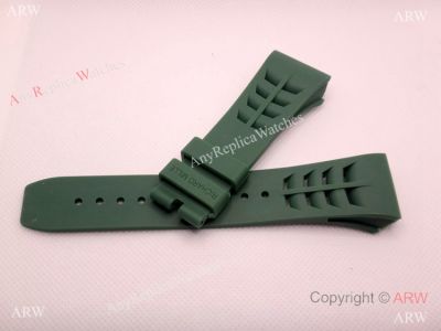 AAA Replica Richard Mille Green Rubber No Clasp 25x20mm